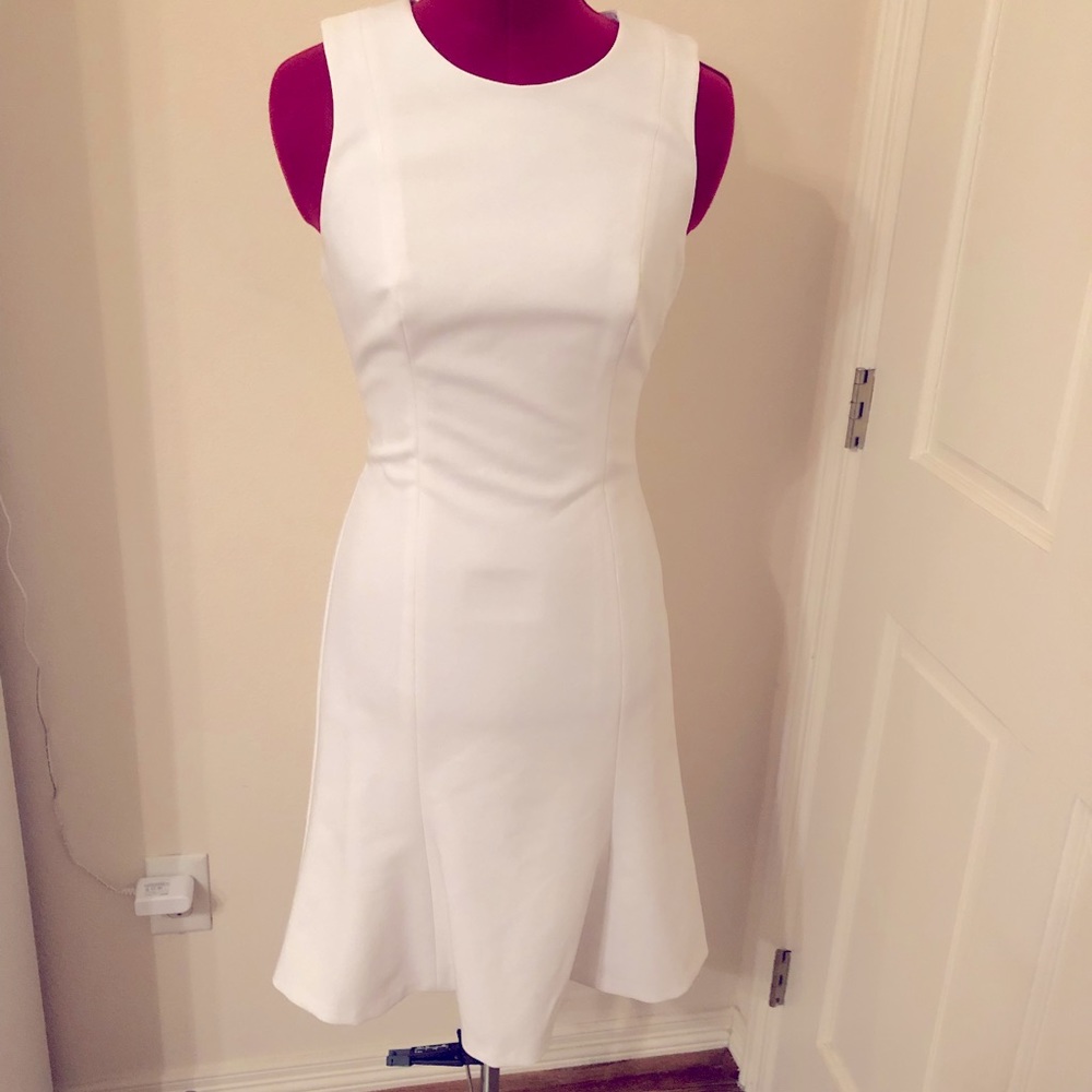 Club Monaco white flounce tank dress